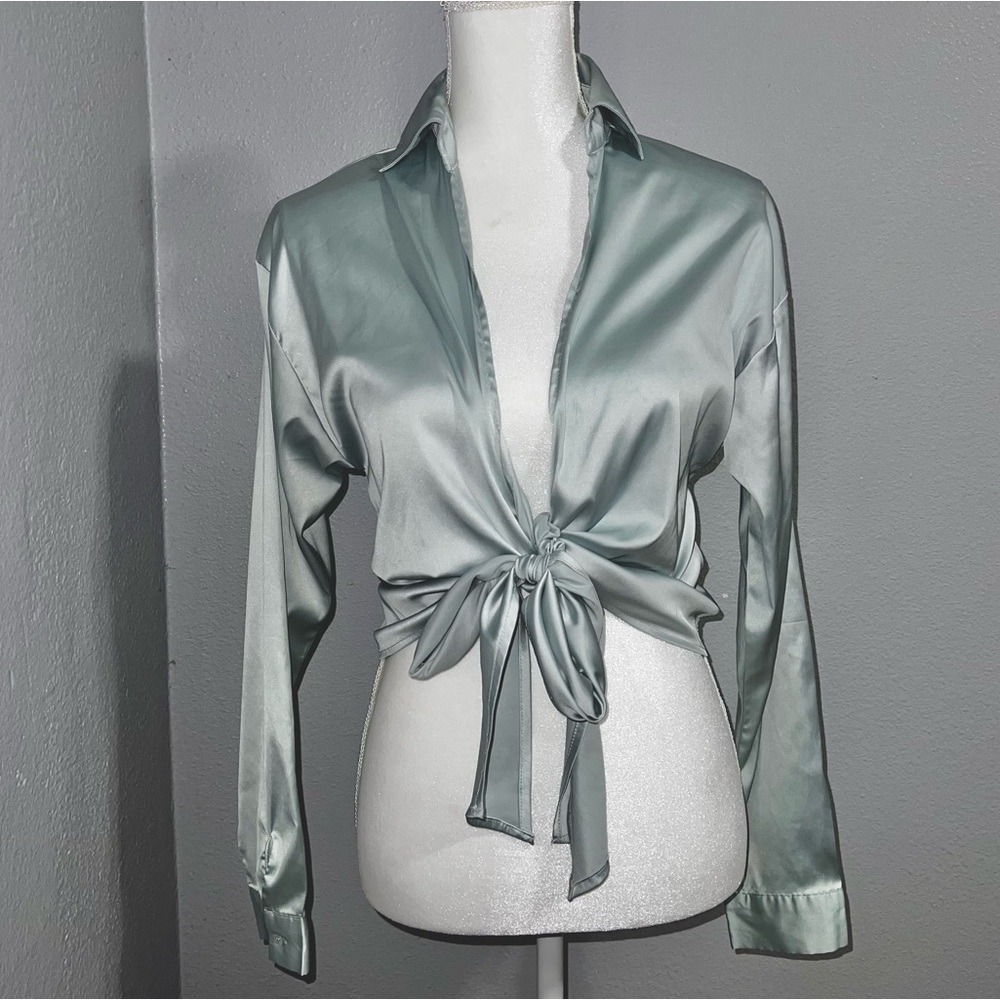 Blue Silk Blouse